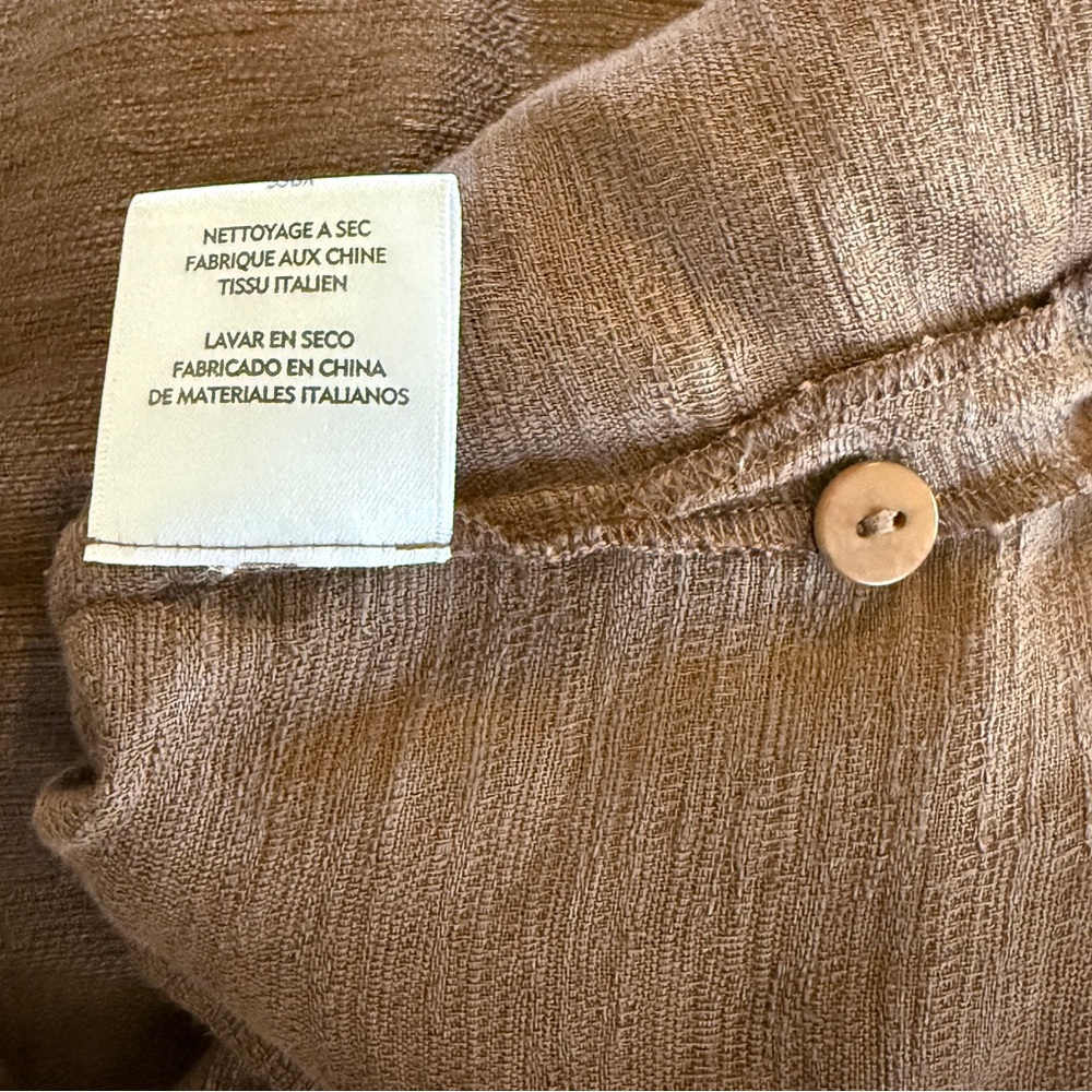 Eileen Fisher Brown Linen Shirt Women’s Size XS - Picture 8 of 11
